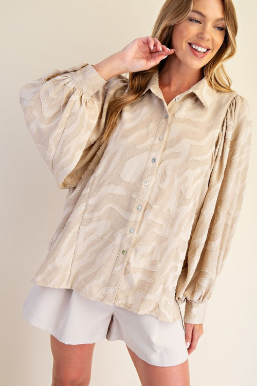 Natural Abstract Textured Top