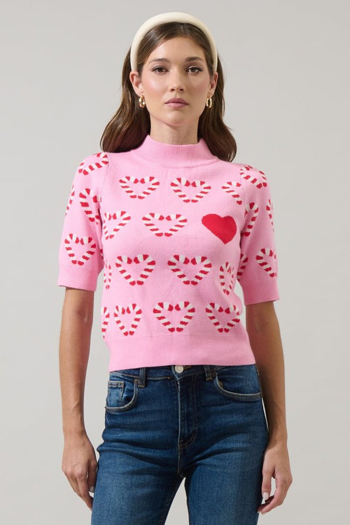 Candy Cane Heart Sweater