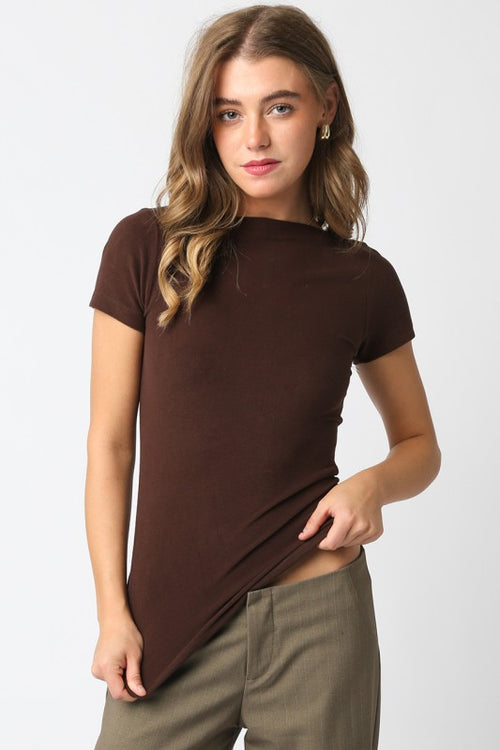Brown Soft Fitted Top