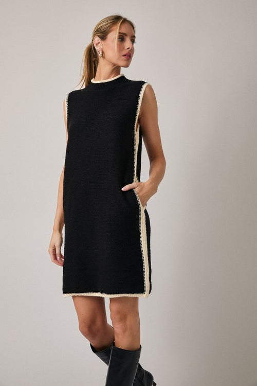 Contrast Stitch Sweater Dress