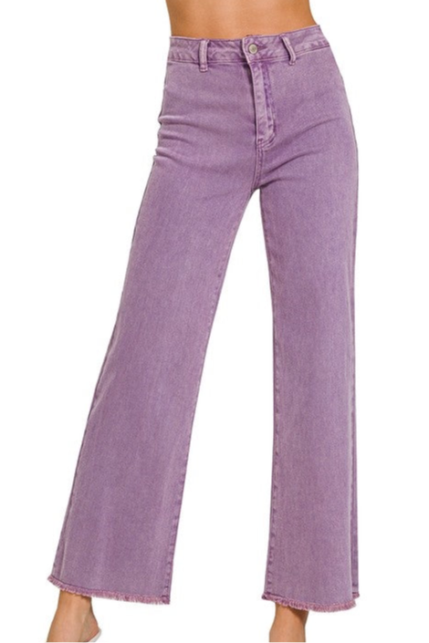 Crop Wide Color Jeans