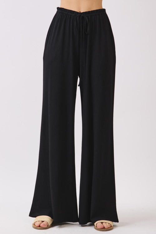 Black Ribbed Lounge Pants