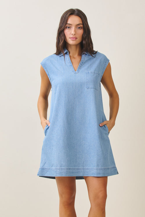 Chambray Sleeveless Dress