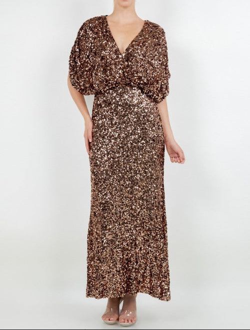 Copper Sequin Gown