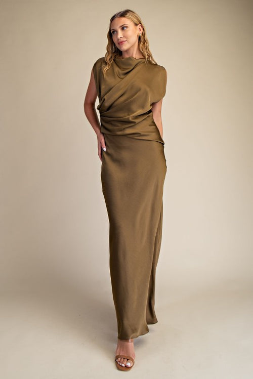 Olive Mock Neck Dress