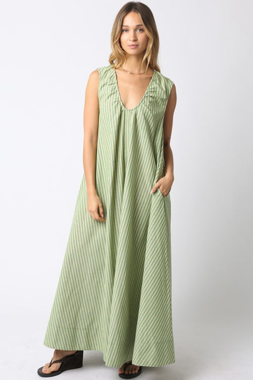 Striped Scoop Neck Maxi Dress