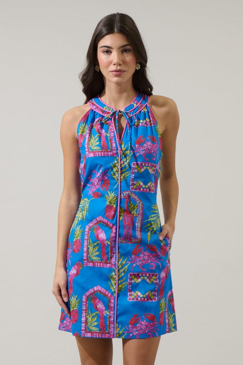 Mosaic Print Mini Dress