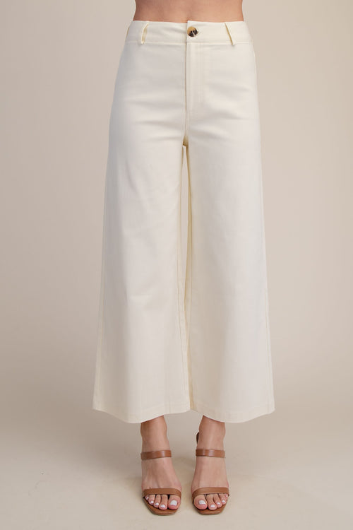 Cream Wide Leg Pant