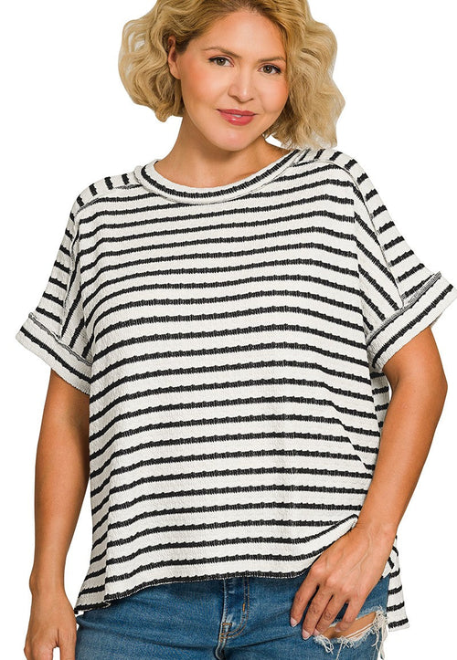 Curvy Stripe Boxy Tee