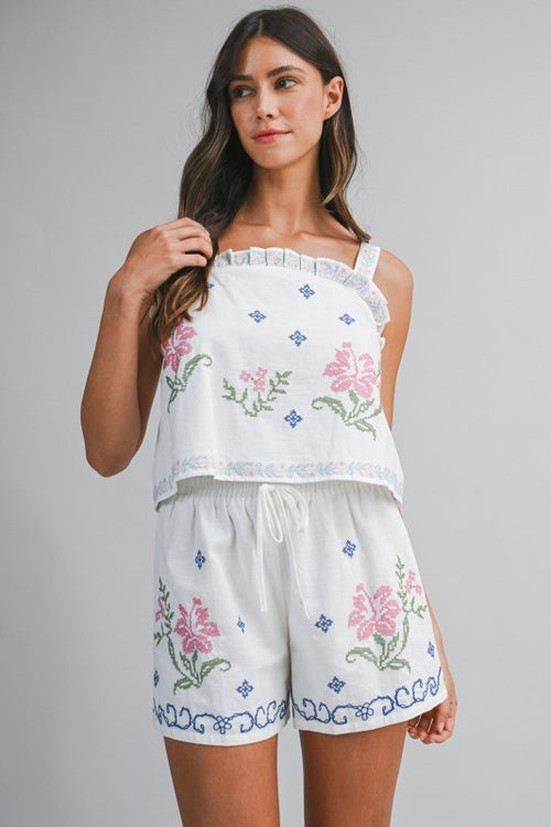 Cross Stitch Shorts Set