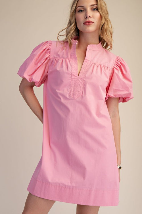 Bubble Sleeve Shift Dress