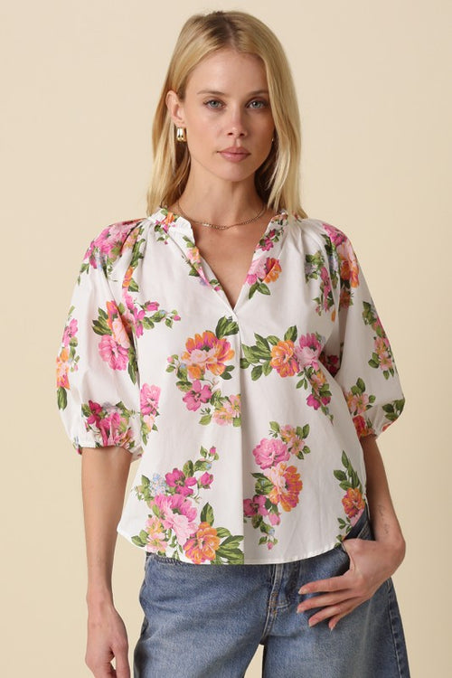 Floral V-Neck Top