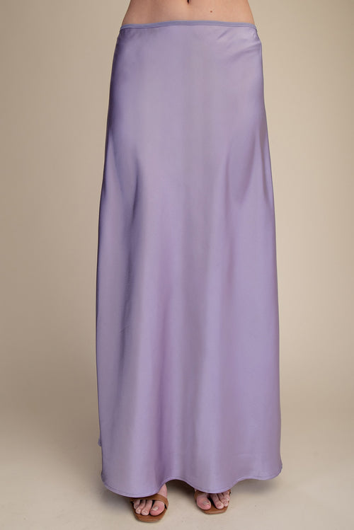 Lavender Satin Maxi Skirt
