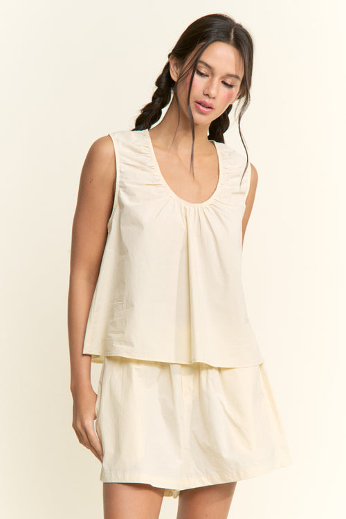 Cotton Scoop Neck Top