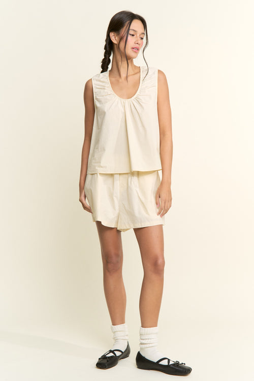 Cotton Elastic Waist Shorts