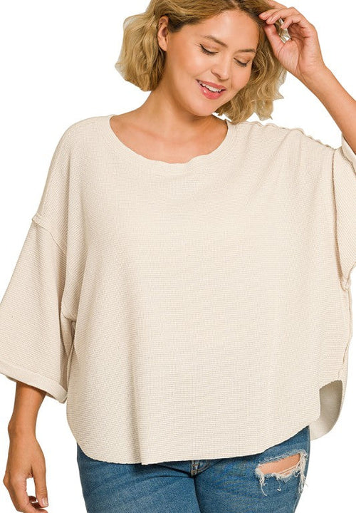 Round Hem Oversized Top