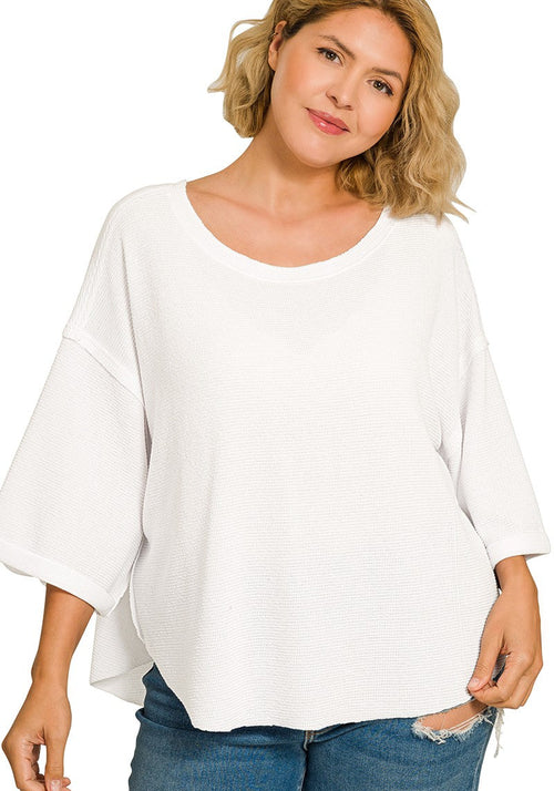 Round Hem Oversized Top
