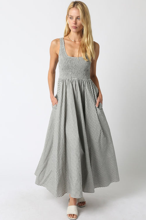 Sleeveless Plaid Maxi Dress