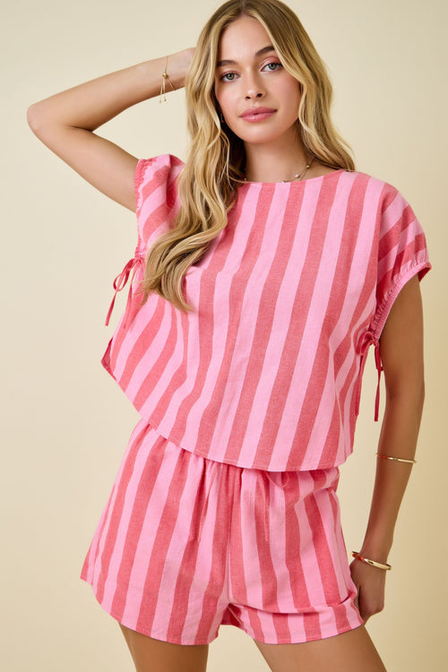 Pink Stripe Boxy Top
