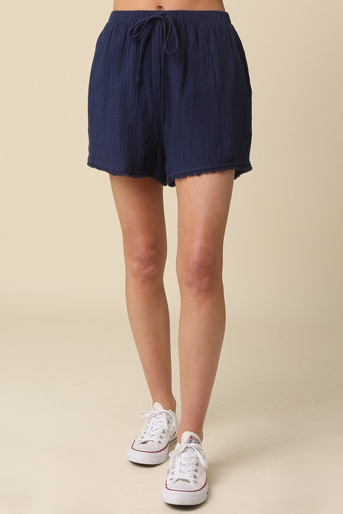 Navy Cotton Shorts