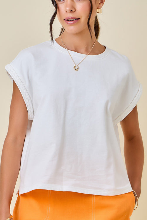 Braid Trim Short Sleeve Shirt