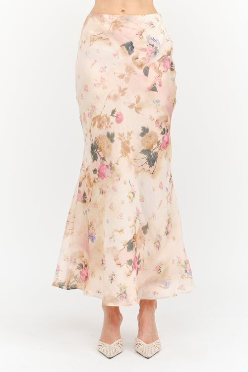 Blush Floral Mermaid Skirt