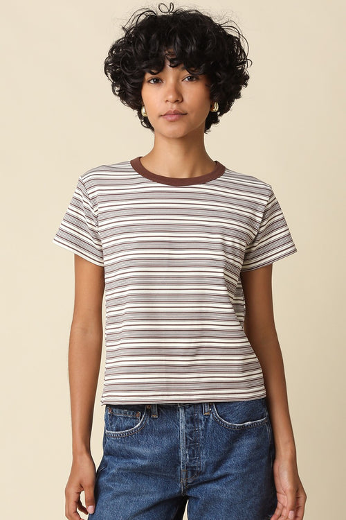Brown and Cream Striped Shirt