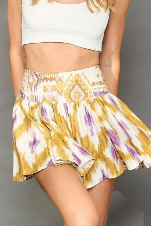 Ikat Print Shorts