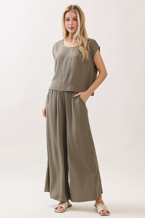 Olive Wide Leg Pants
