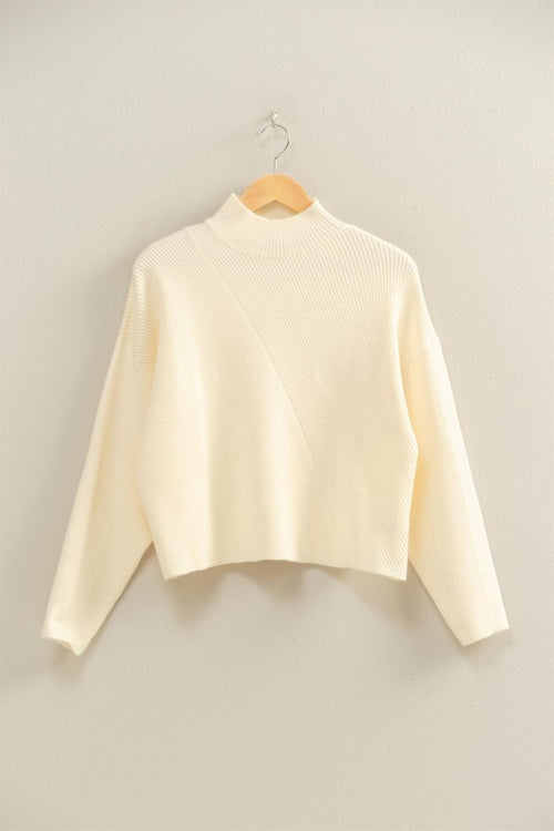 Diagonal Rib Sweater