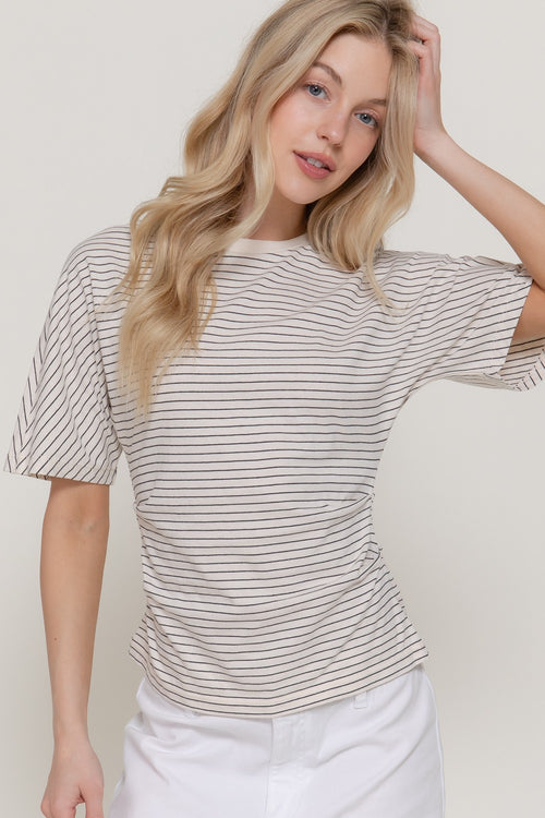Stripe Cinch Waist Tee