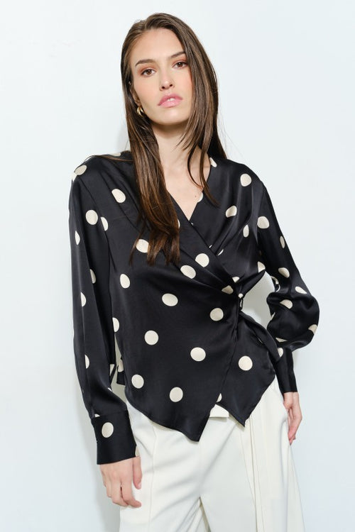 Polka Dot Wrap Top