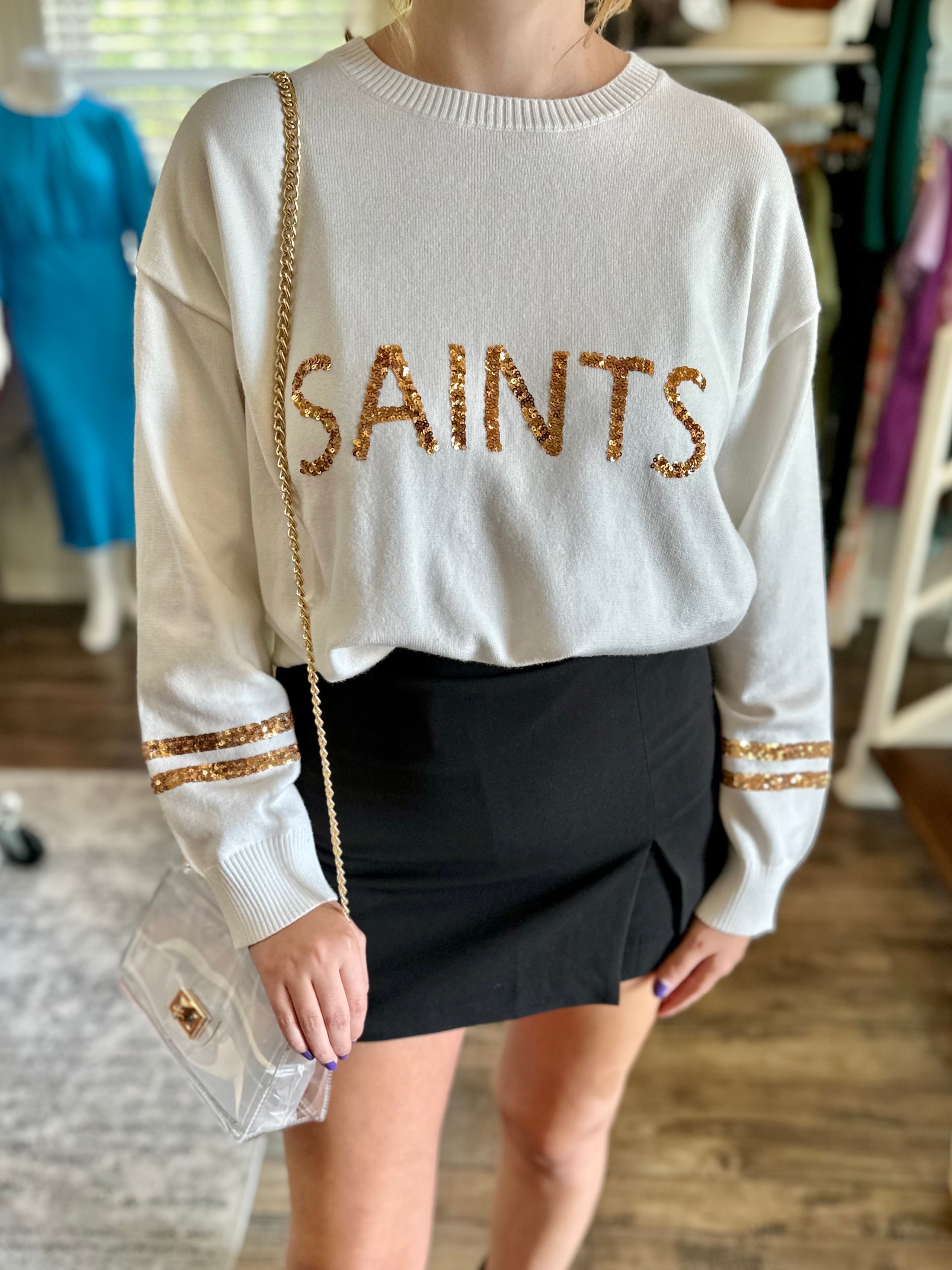 Sequin Saints Knit Top