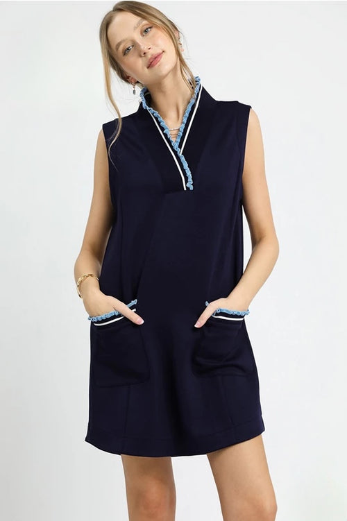 Blue Sleeveless Activity Dress