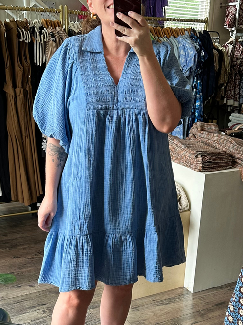 Cotton Gauze Tunic Dress