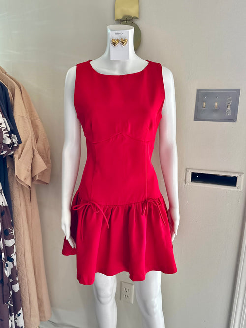 Red Drop Waist Mini Dress