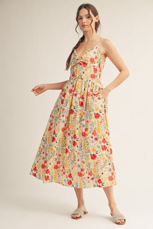 Floral Twist Front Dress