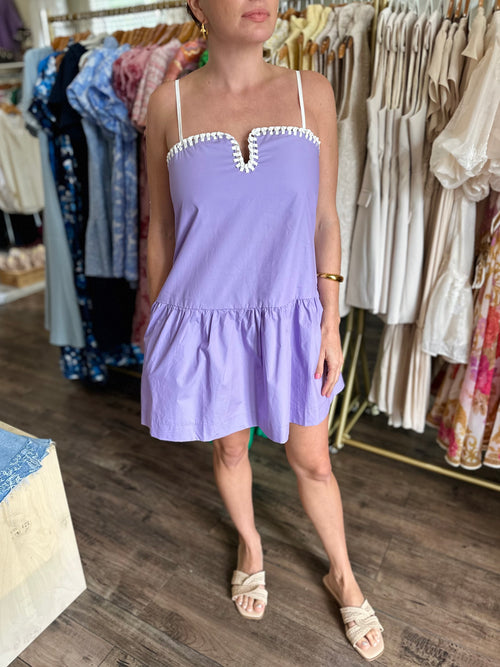 Lavender Drop Waist Mini Dress