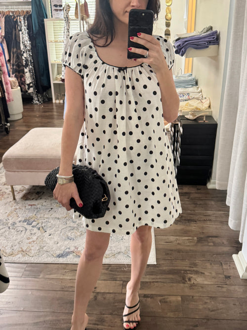 Polka Dot Babydoll Mini Dress