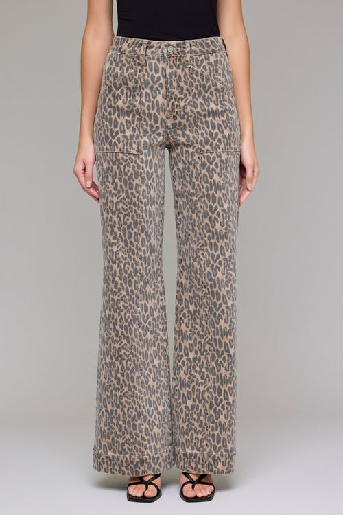 Animal Print Comfort Flare Jeans