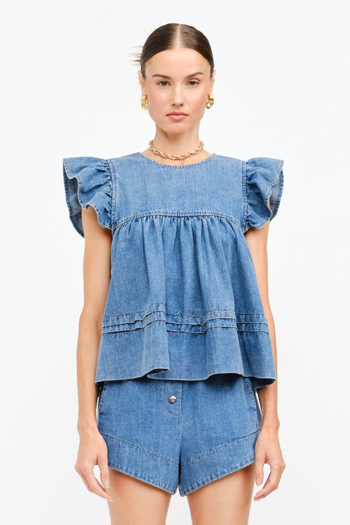 Denim Babydoll Top