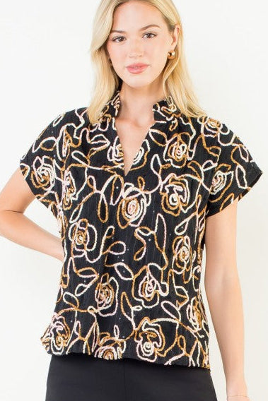 Floral Embroidered Top