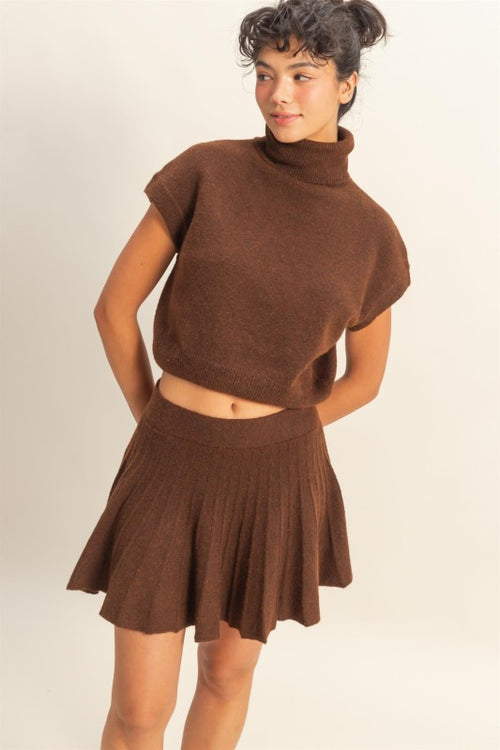 Knit Top and Mini Skirt Set