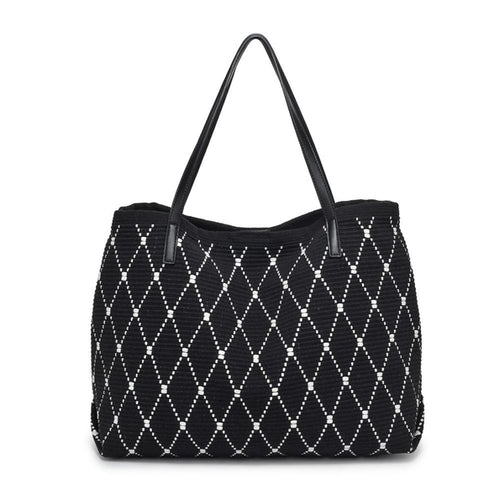 Black and White Woven Tote