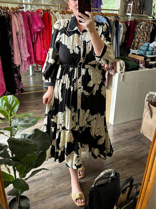 Curvy Floral Button Down Dress