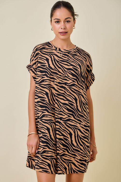 Tiger Print T-Shirt Dress