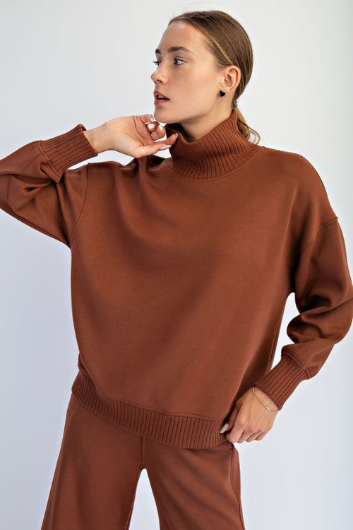 Chestnut Mock Neck Sweatshirt