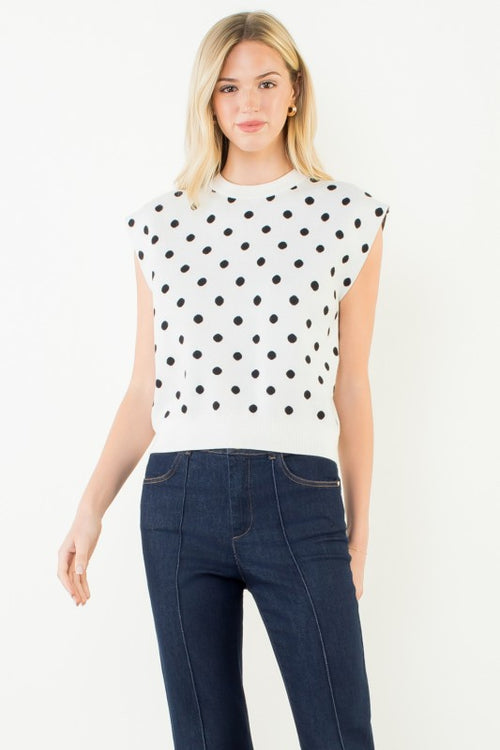 Polka Dot Knit Top