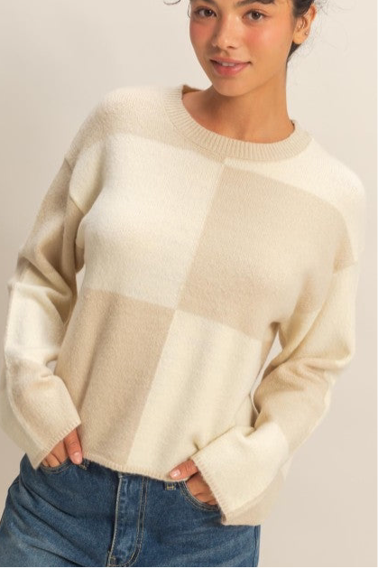Oversized Checker Sweater