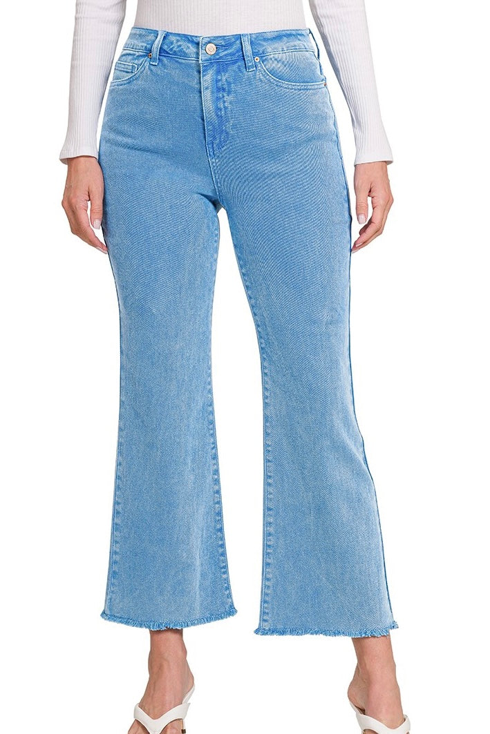 Spring Crop Flare Jeans